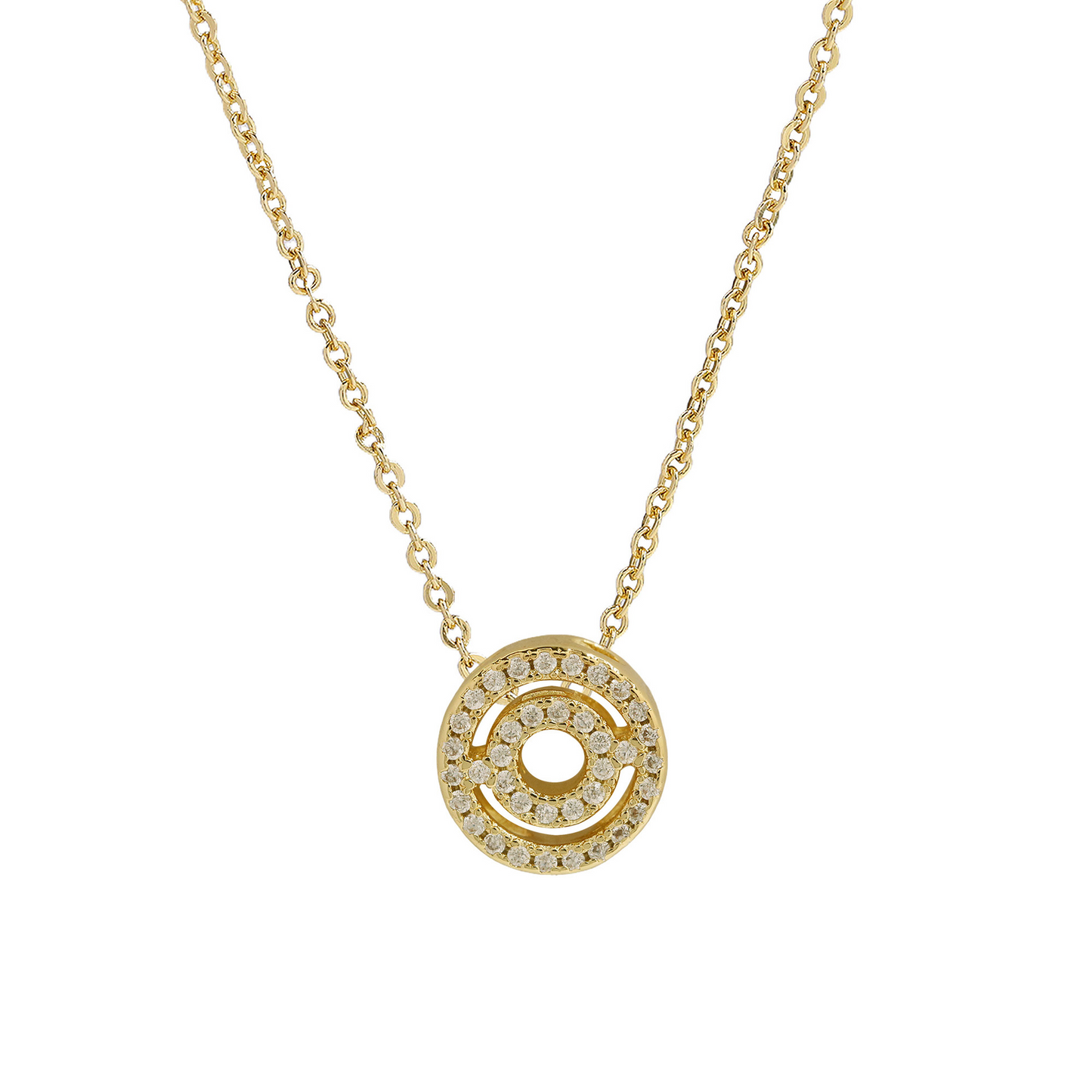Shining Monogram Diamond Pendant Necklace