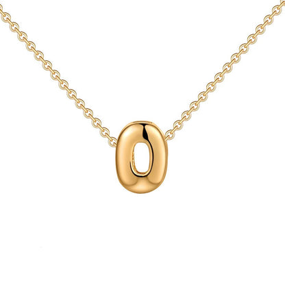 Dainty Engraved Letter Pendant Necklace