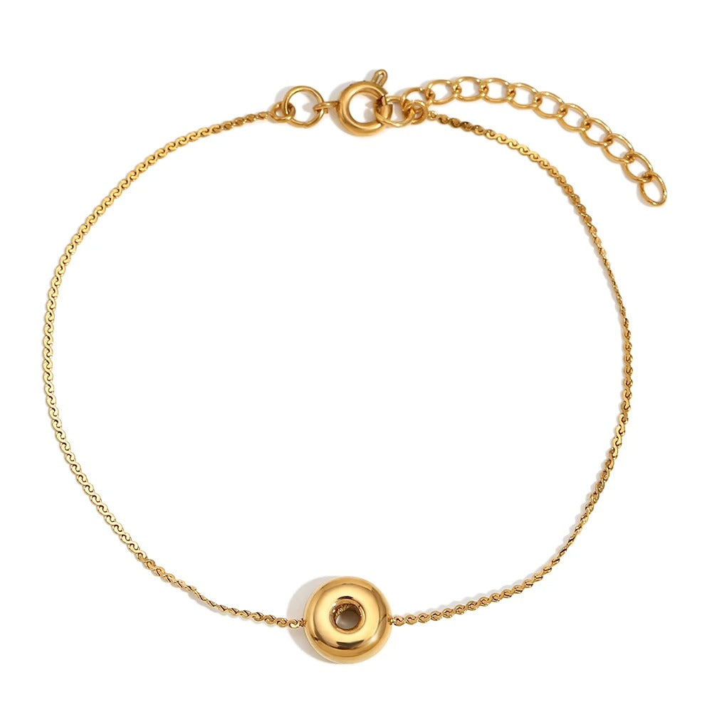 Dainty Personalized Letter Charm Bangle
