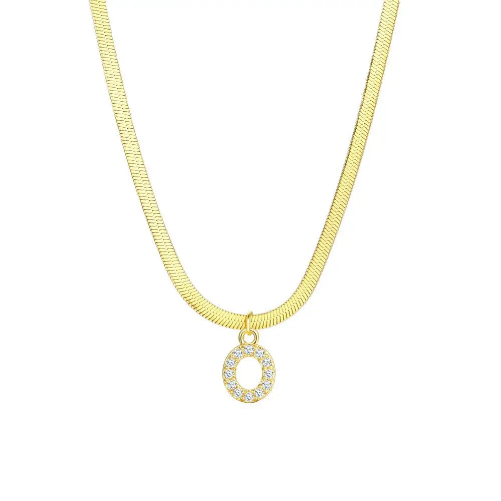 Dainty Letter Diamond Bar Chain Necklace