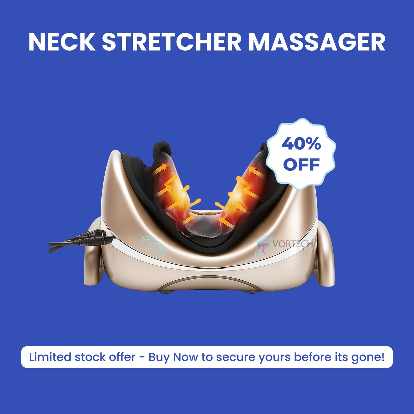 Compact Neck Massager with Heat and Knead Function