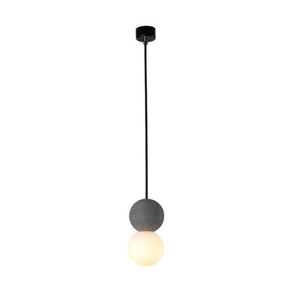 Modern Concrete Pendant Light with Stone and Glass - Luxicro