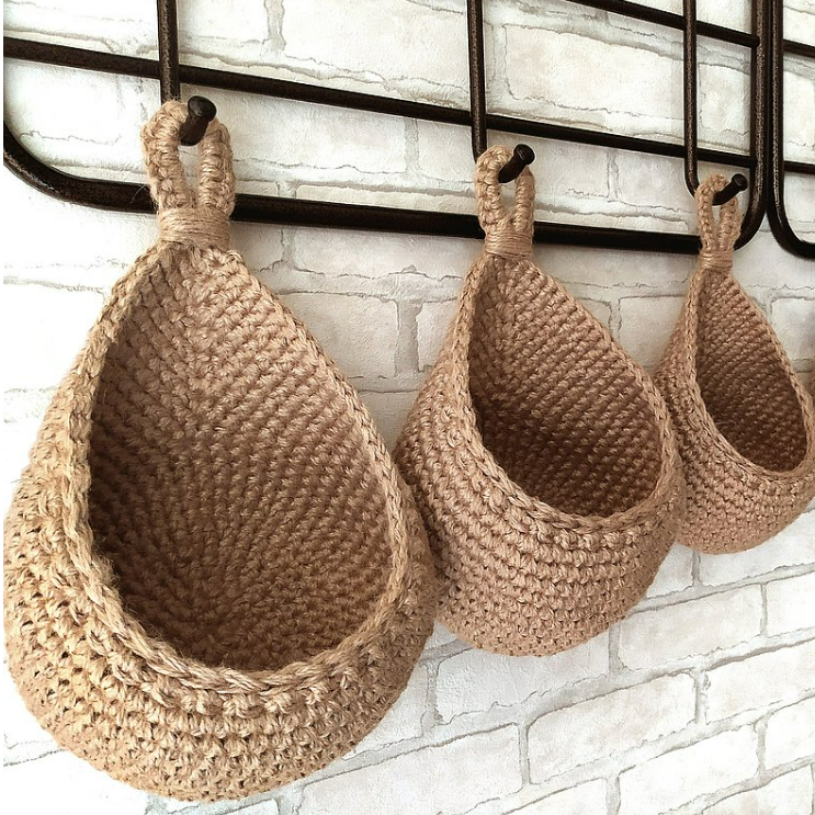 Bohemian Macrame Hanging Storage Baskets