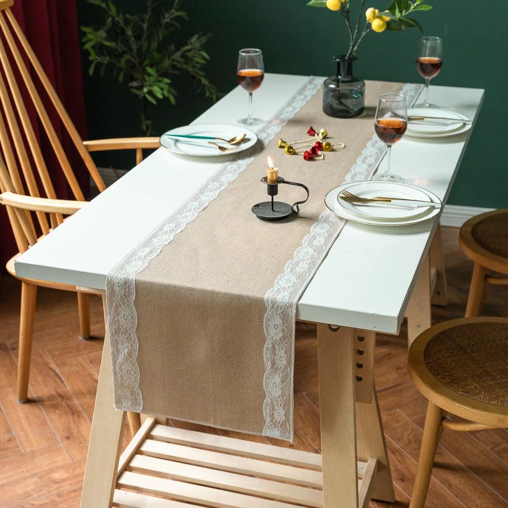 Elegant Floral Border Table Runner - Luxicro