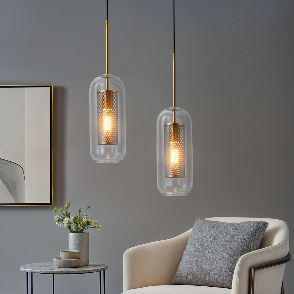 Contemporary Glass Hanging Kitchen Light
