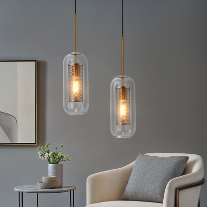 Contemporary Glass Hanging Kitchen Light