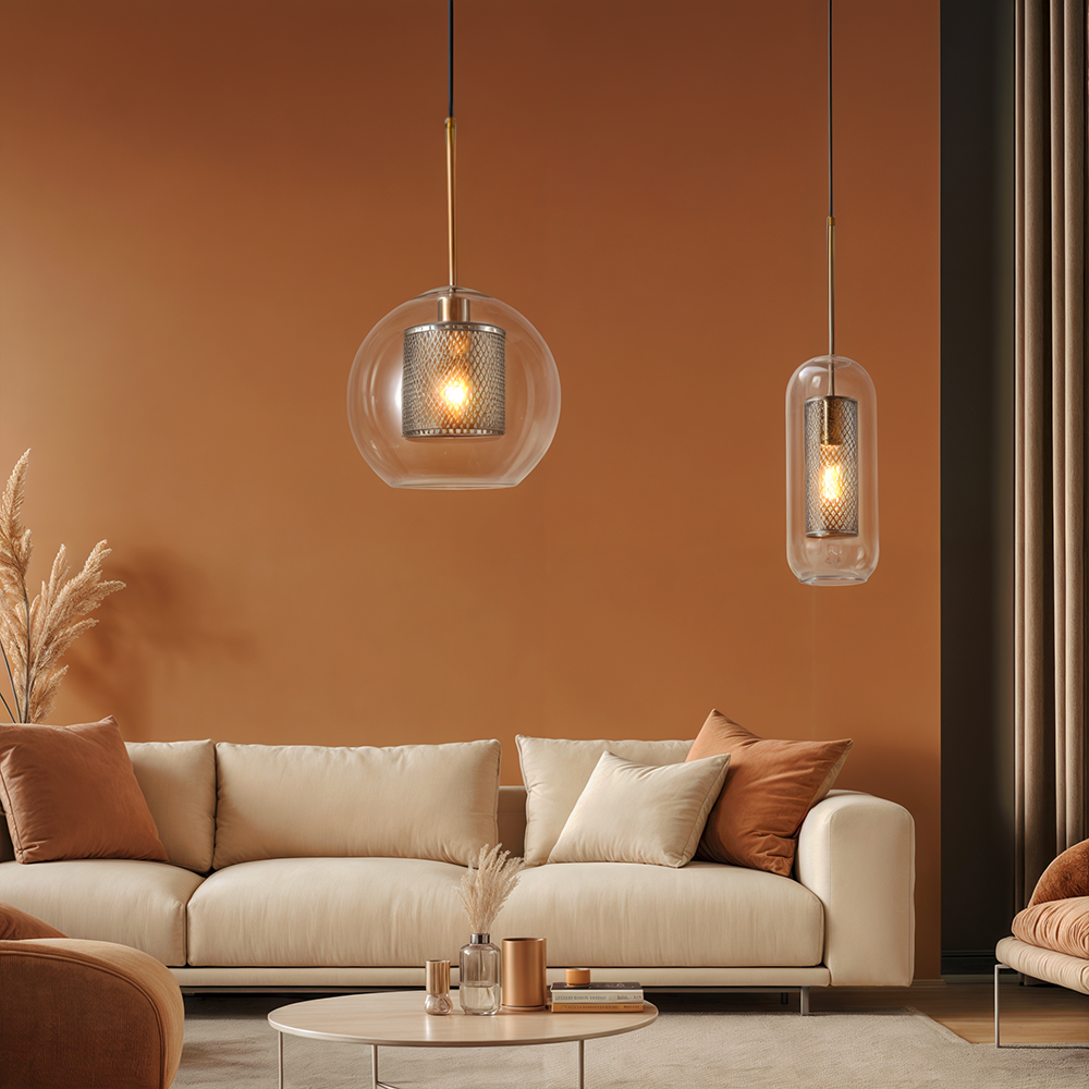 Contemporary Glass Hanging Kitchen Light
