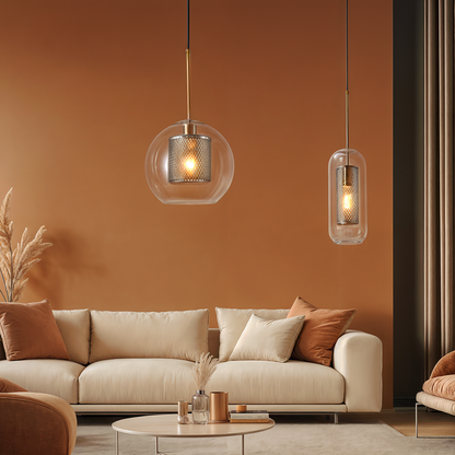 Contemporary Glass Hanging Kitchen Light
