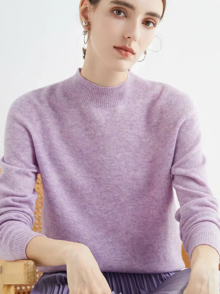 Cozy Crew Neck Wool Sweater for Women