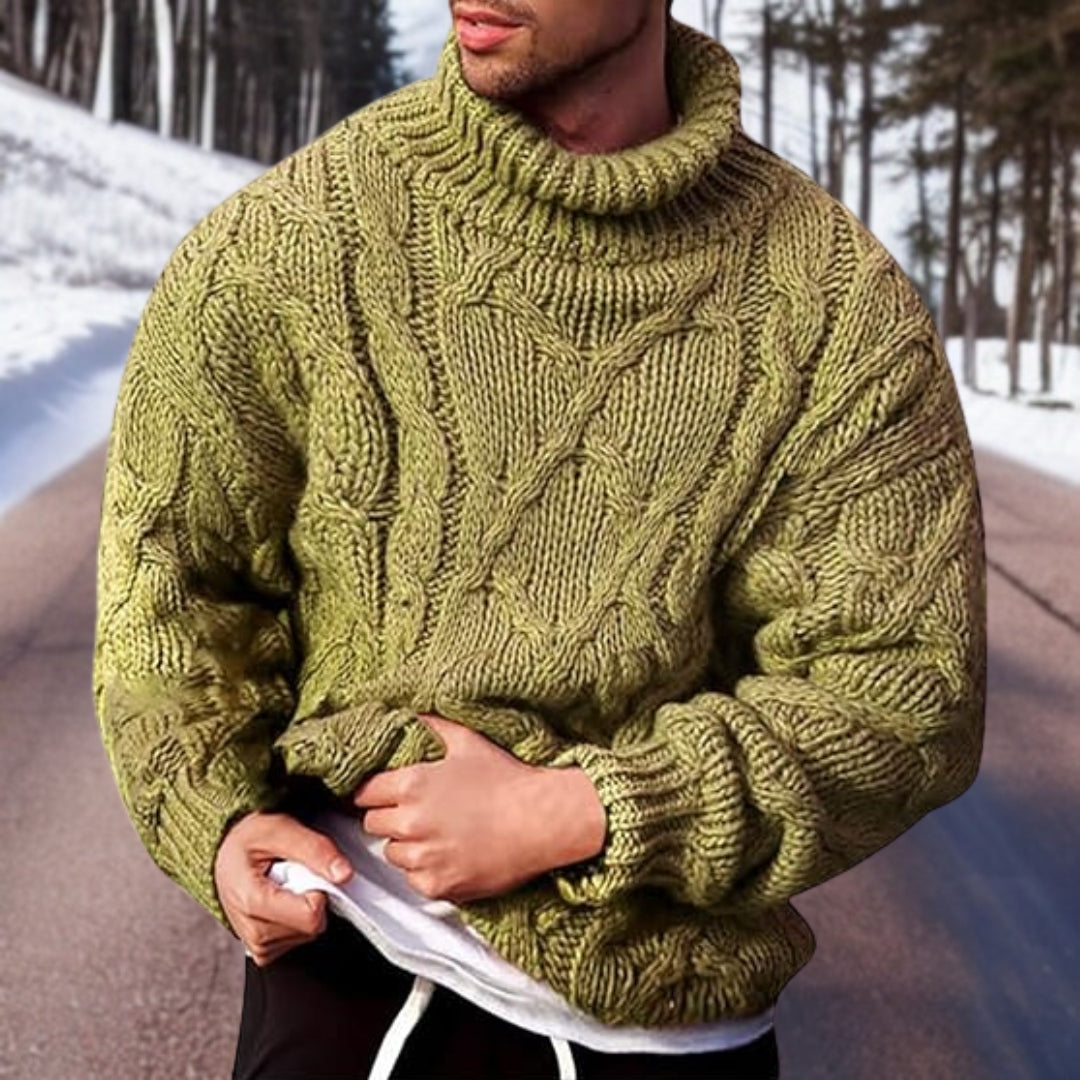 Cozy Mens Crew Neck Winter Sweater - Large Fit
