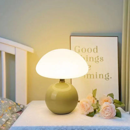 Country Style Wooden Mushroom Lamp