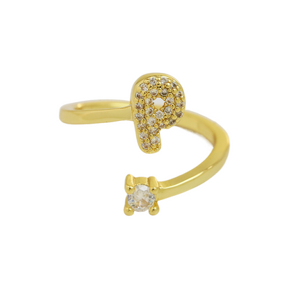 Elegant Glitter Initial Diamond Ring