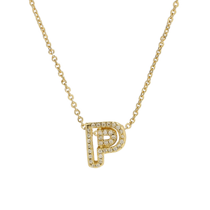 Shining Monogram Diamond Pendant Necklace