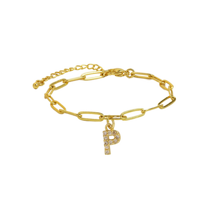 Dainty Monogram Paperclip Chain Bracelet