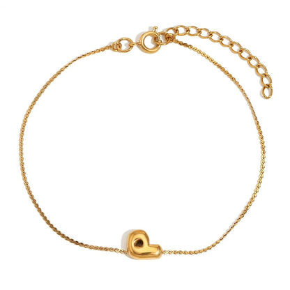 Dainty Personalized Letter Charm Bangle