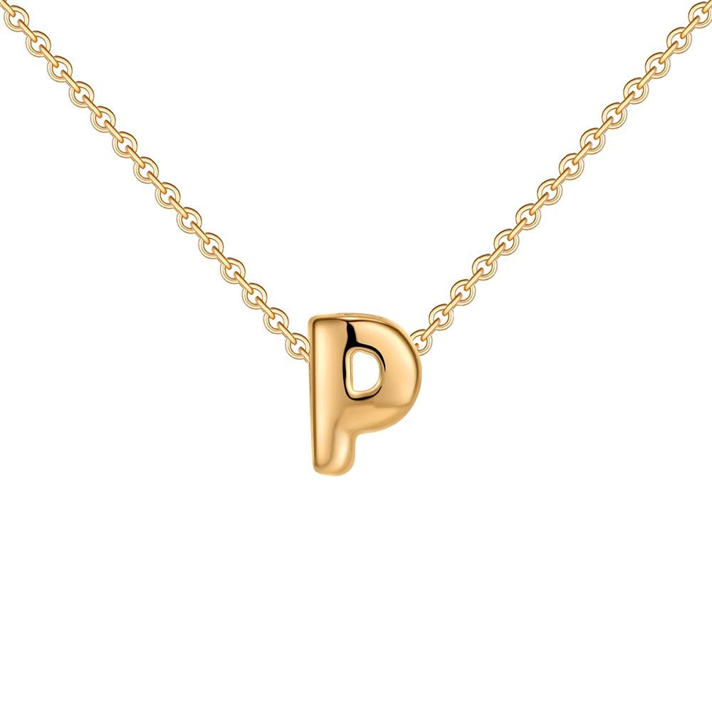 Dainty Engraved Letter Pendant Necklace