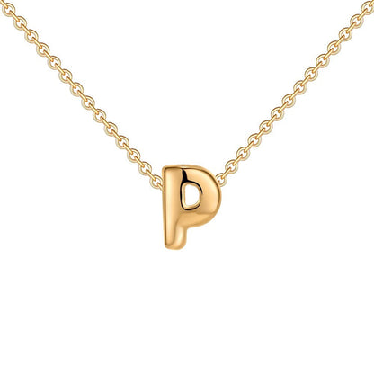 Dainty Engraved Letter Pendant Necklace
