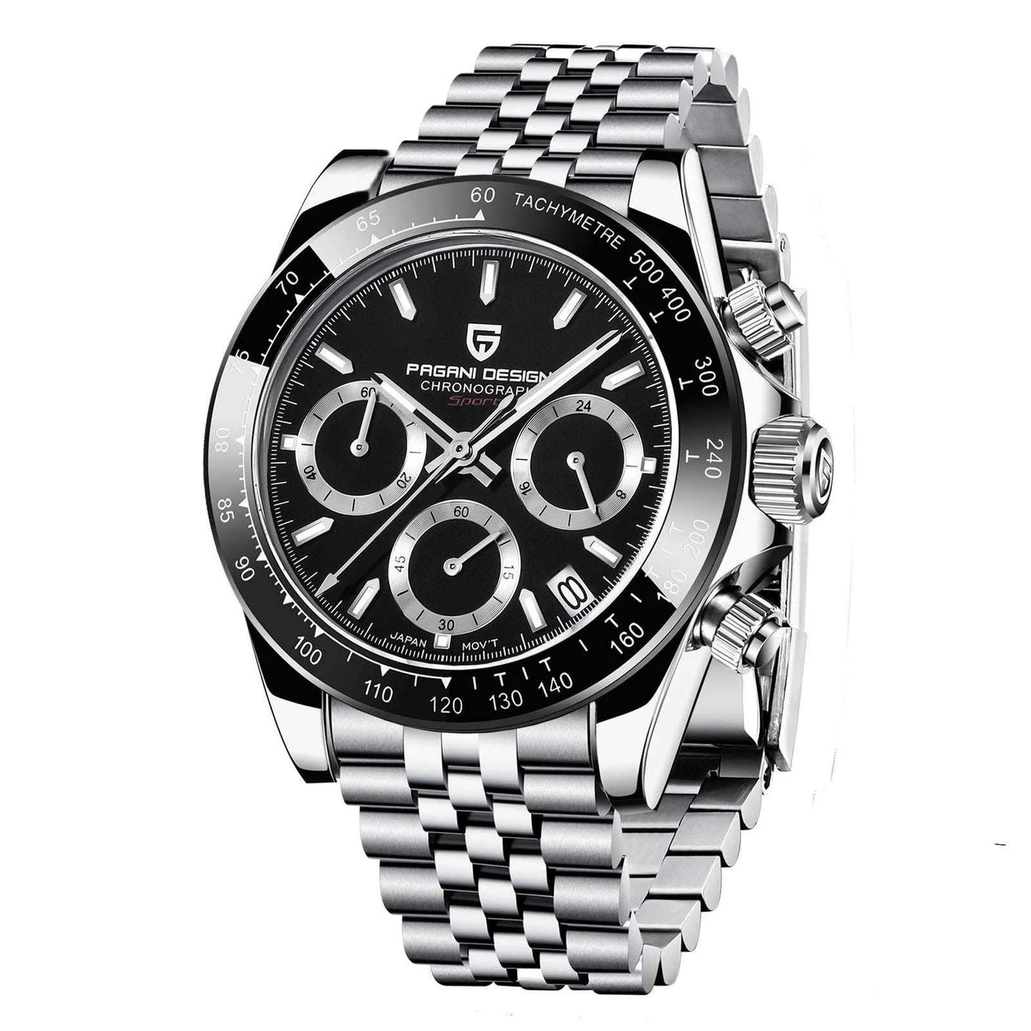 Luxury 40mm Automatic Chrono Watch - Ceramic Sapphire