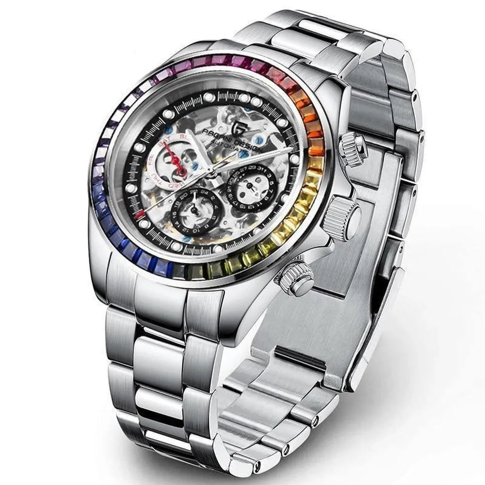 Luxury 40mm Stainless Steel Automatic Watch - Sapphire Glass - Luxicro
