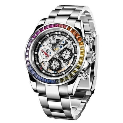 Luxury 40mm Stainless Steel Automatic Watch - Sapphire Glass