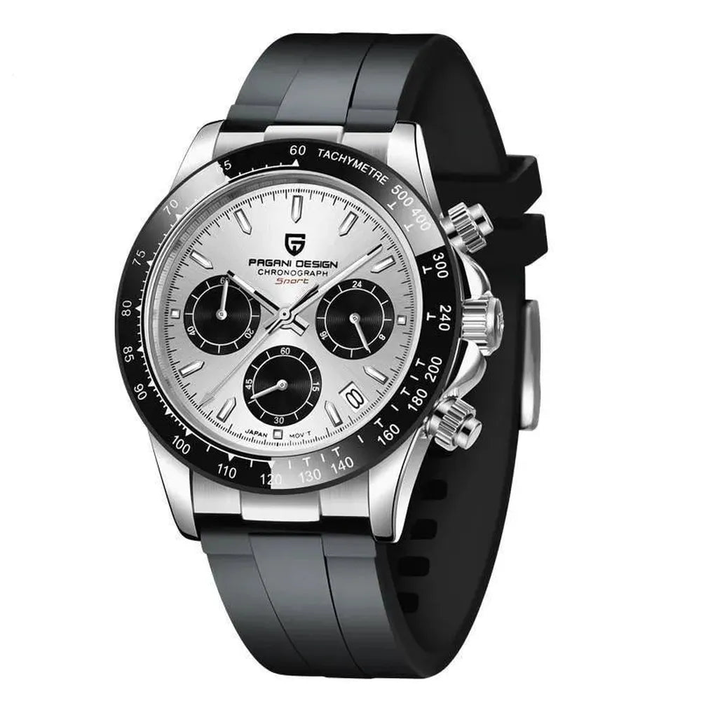 Luxury 40mm Automatic Chrono Watch - Ceramic Sapphire