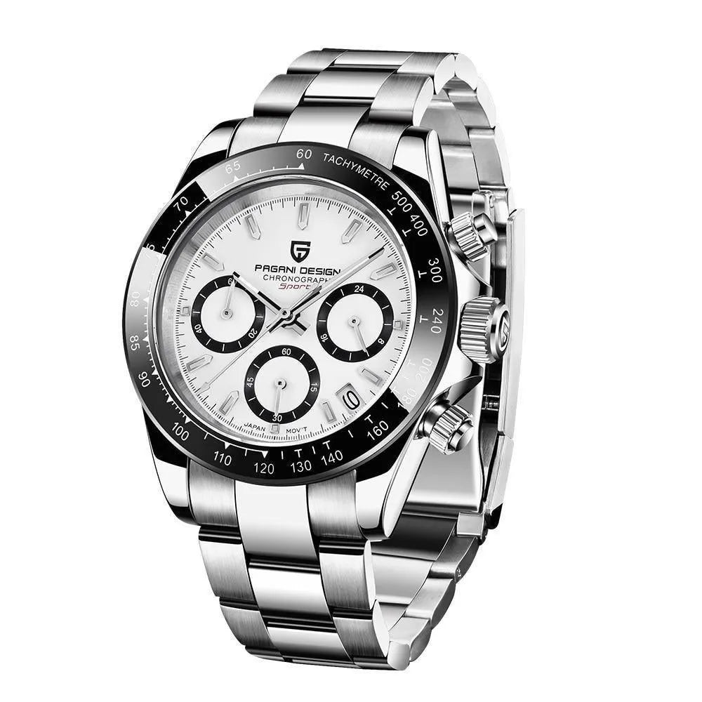 Luxury 40mm Automatic Chrono Watch - Ceramic Sapphire