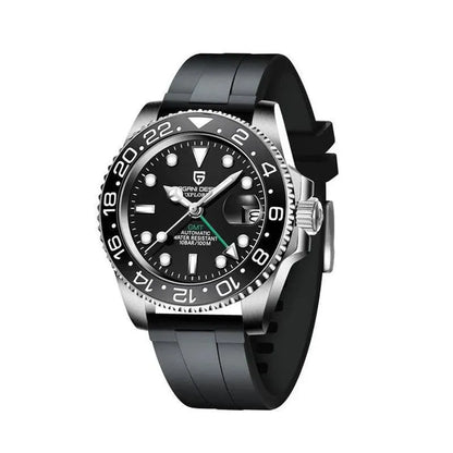 Luxury 40mm Automatic GMT Steel Watch - Sapphire Glass