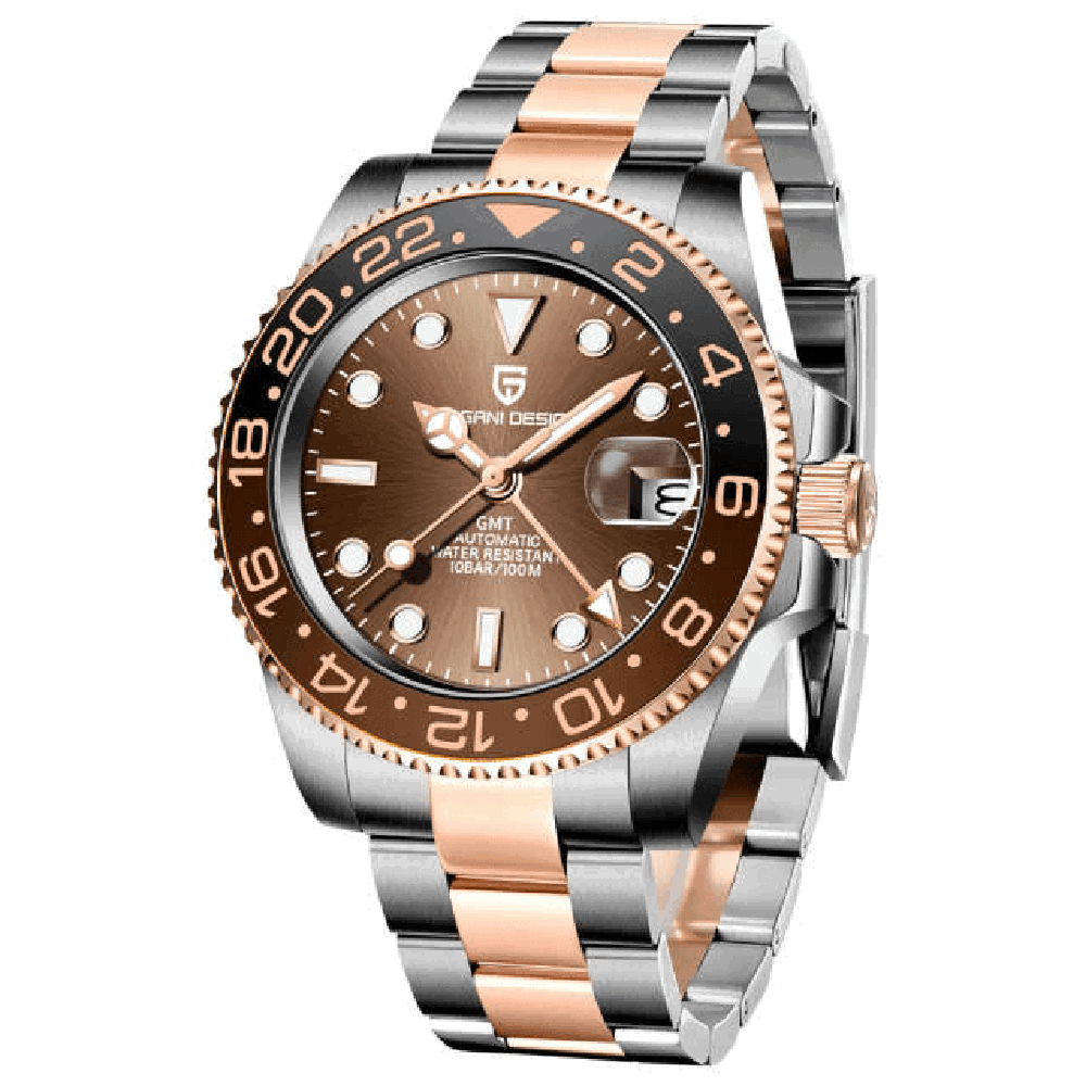 Luxury 40mm Automatic GMT Steel Watch - Sapphire Glass
