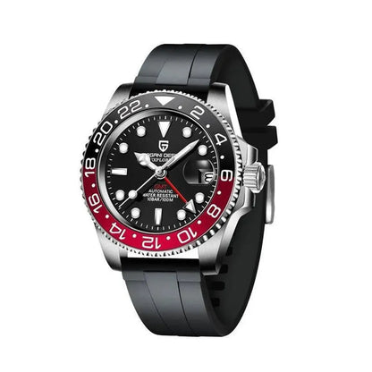 Luxury 40mm Automatic GMT Steel Watch - Sapphire Glass