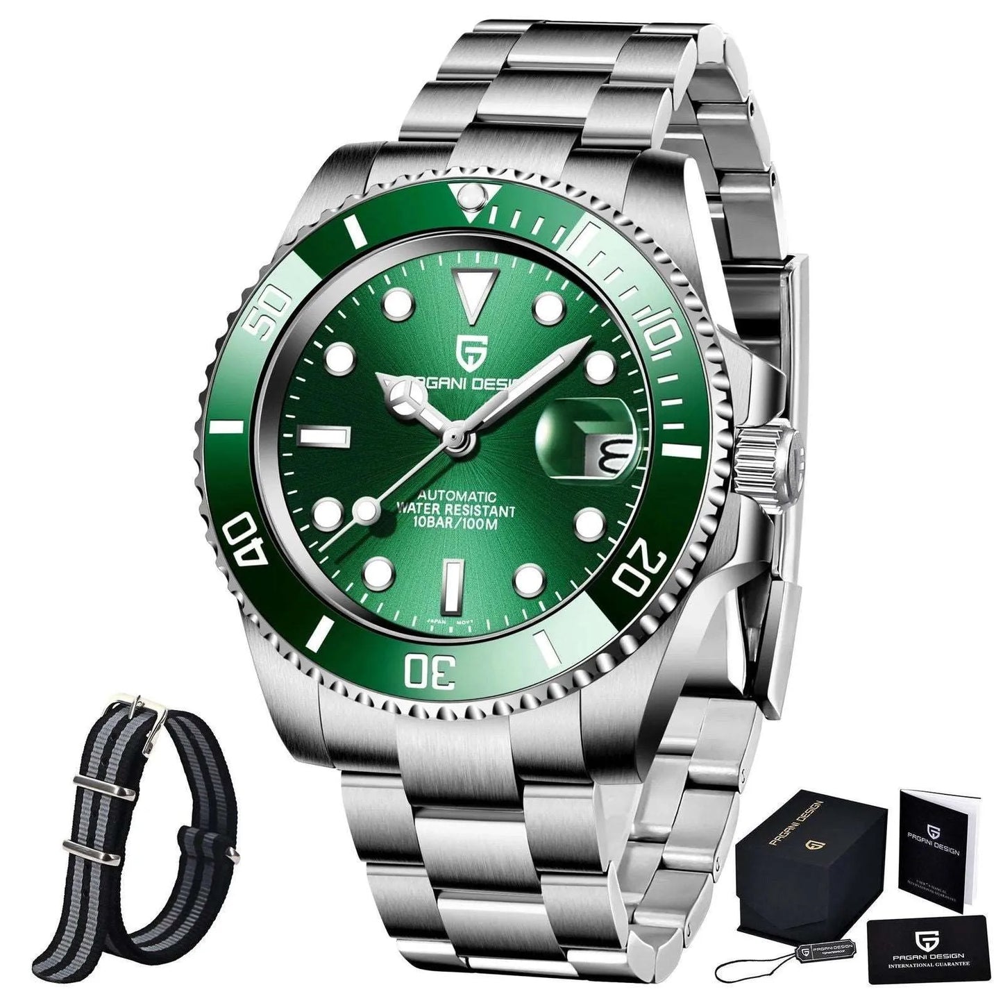 Stylish 40mm Automatic Diving Watch - Sapphire Glass, Ceramic Bezel