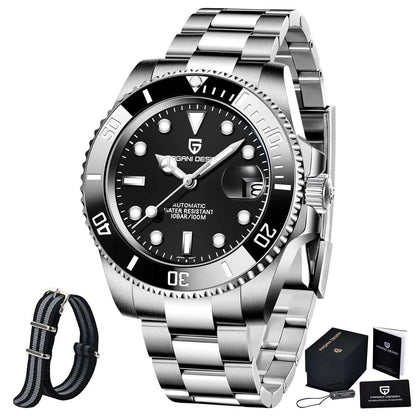 Stylish 40mm Automatic Diving Watch - Sapphire Glass, Ceramic Bezel