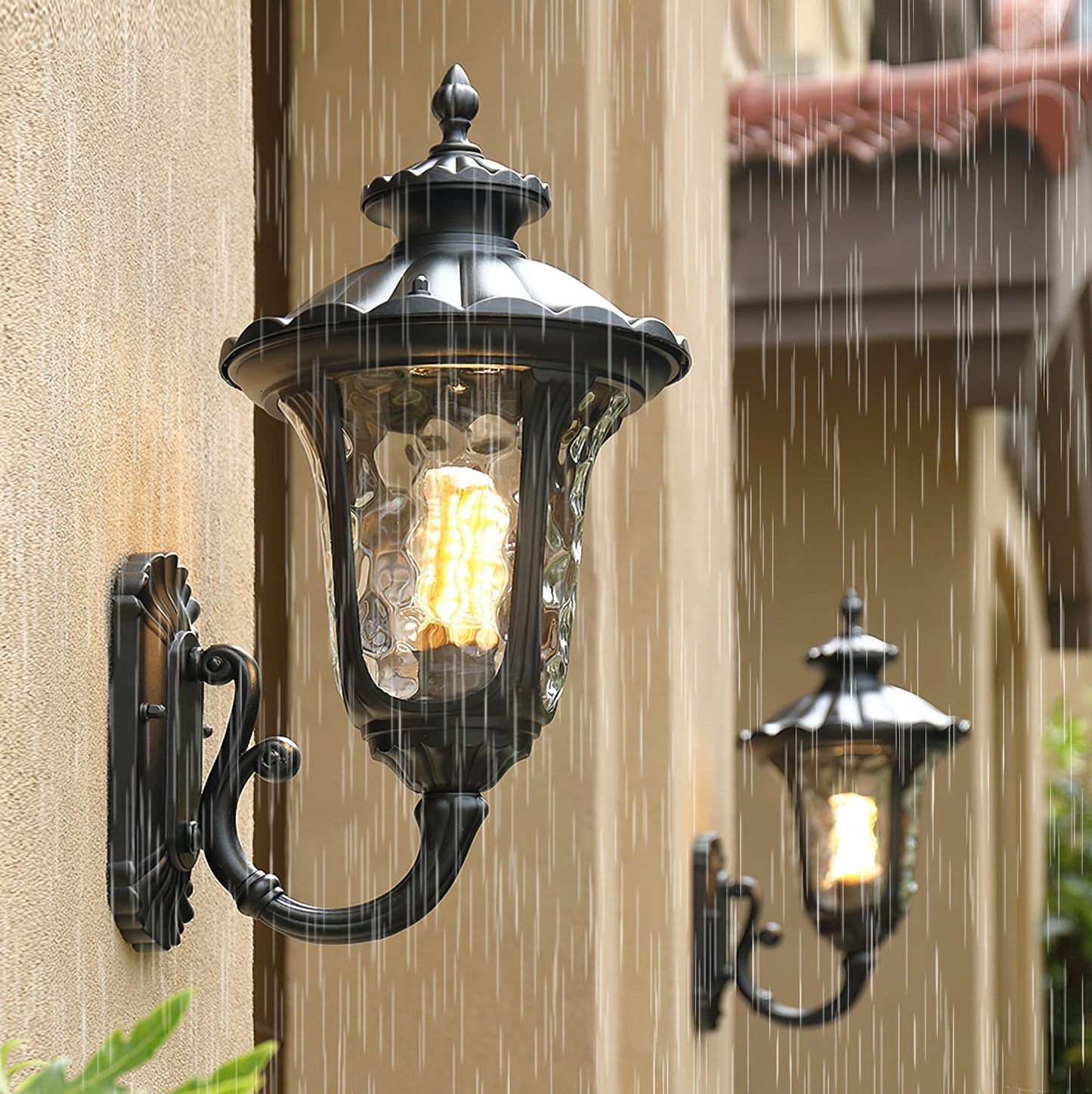 Outdoor Classic Exterior Wall Lamp Frosted Glass