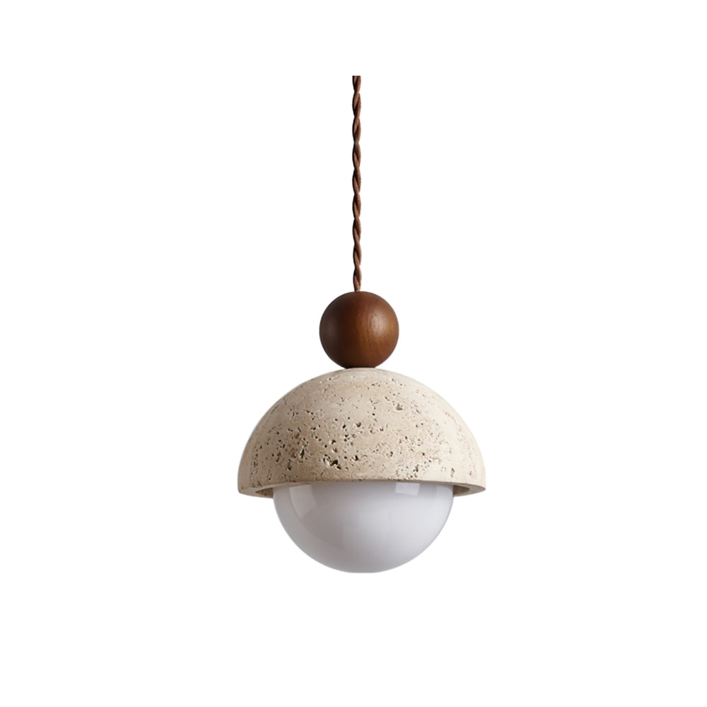 Natural Stone Pendant Light with Glass Shade - Luxicro