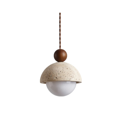 Natural Stone Pendant Light with Glass Shade - Luxicro