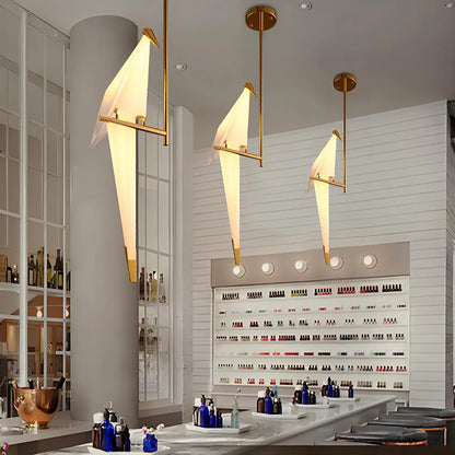 Delicate White Bird Pendant Light Fixture