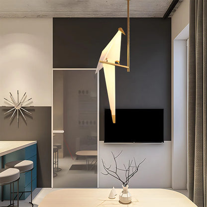 Delicate White Bird Pendant Light Fixture