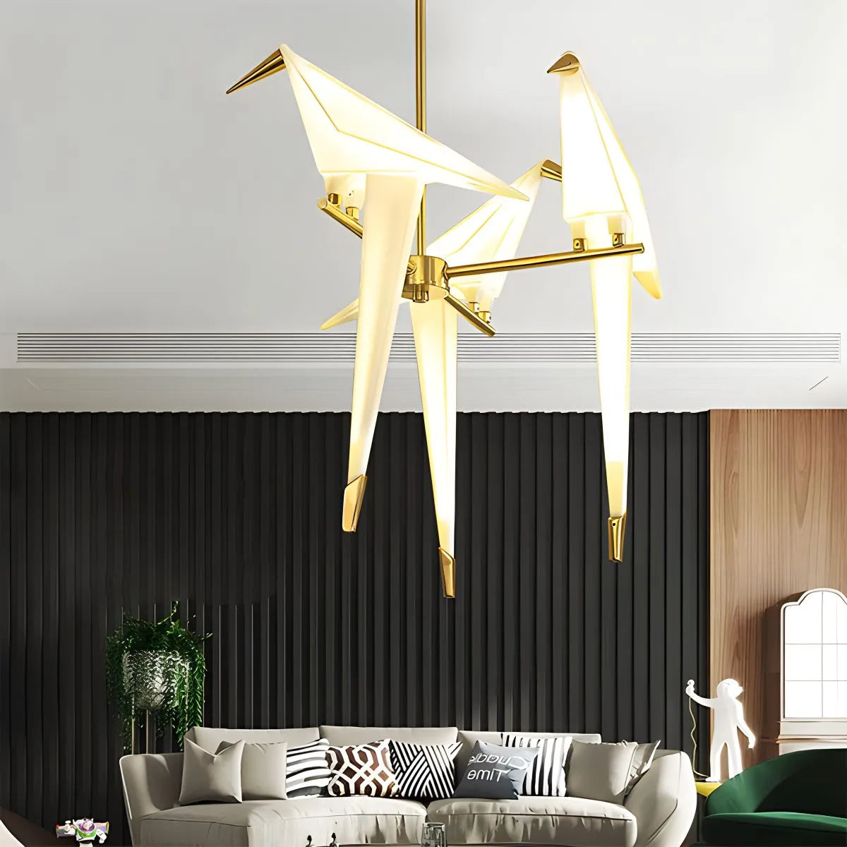 Delicate White Bird Pendant Light Fixture