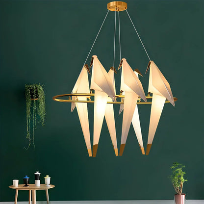 Delicate White Bird Pendant Light Fixture