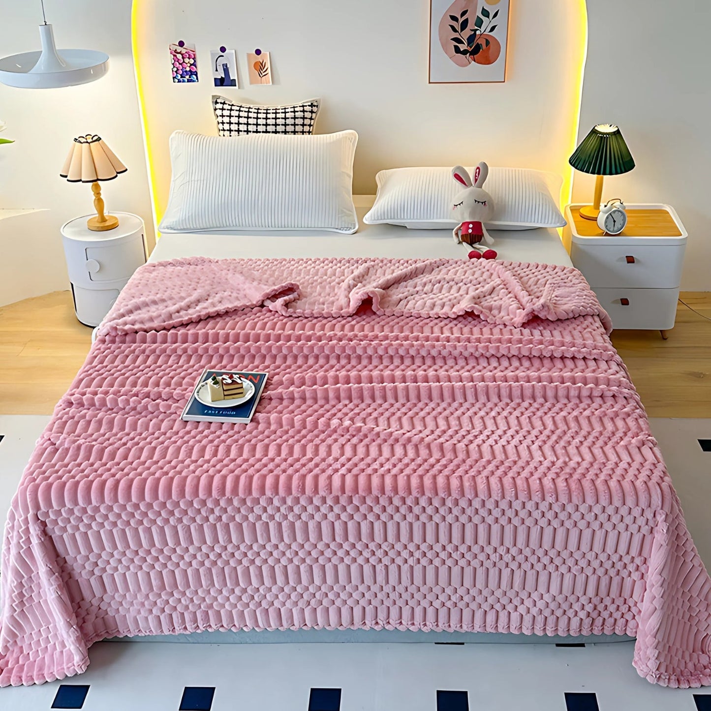 Plush Cozy Fleece Throw Blanket