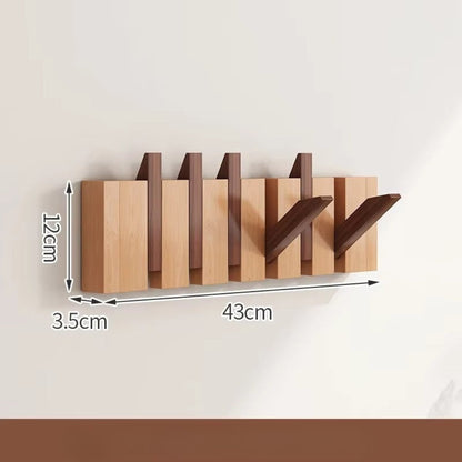 Space Saving Wooden Coat Hook Wall Rack