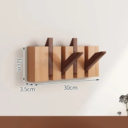 Space Saving Wooden Coat Hook Wall Rack