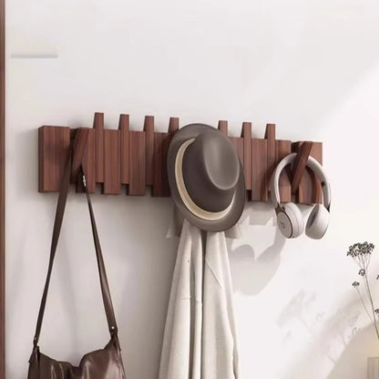 Space Saving Wooden Coat Hook Wall Rack