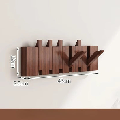 Space Saving Wooden Coat Hook Wall Rack