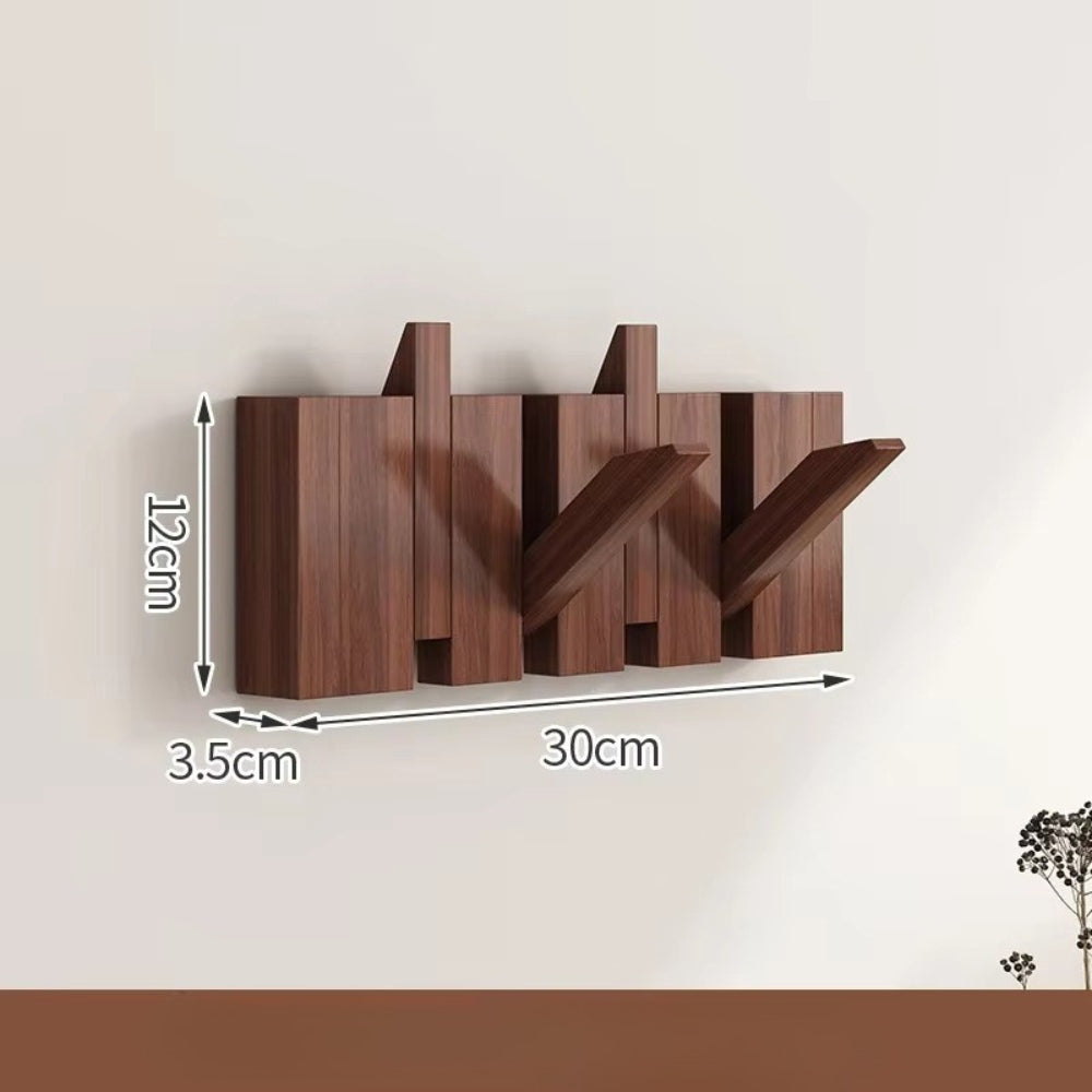 Space Saving Wooden Coat Hook Wall Rack