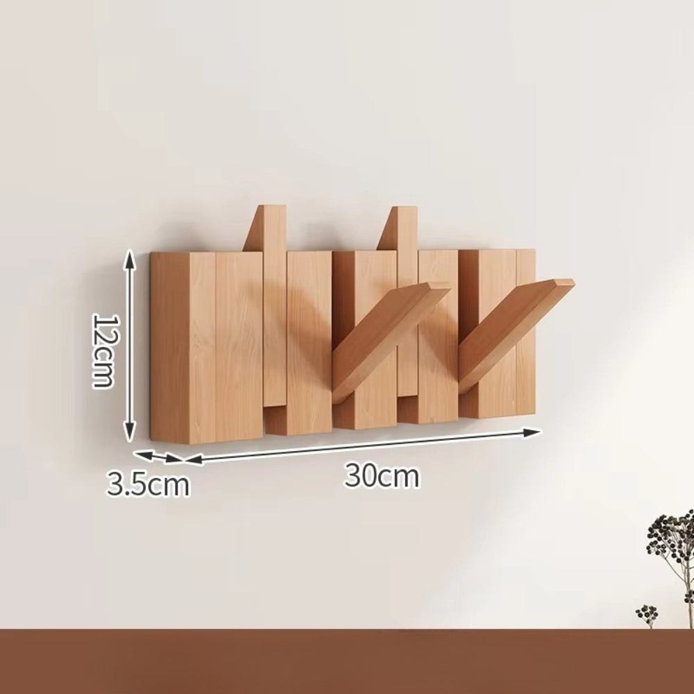 Space Saving Wooden Coat Hook Wall Rack - Luxicro