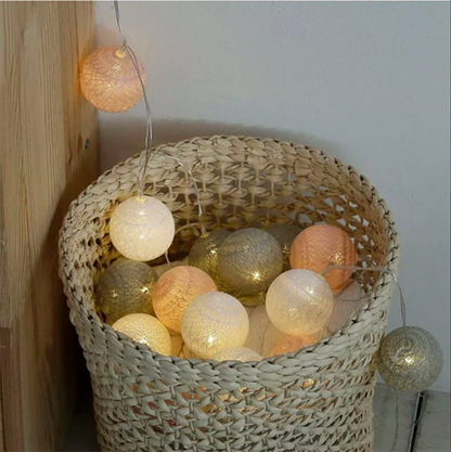 Soft Ivory Fairy Light String Decoration