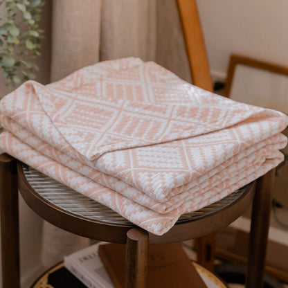 Warm Checkered Woolen Throw Blanket