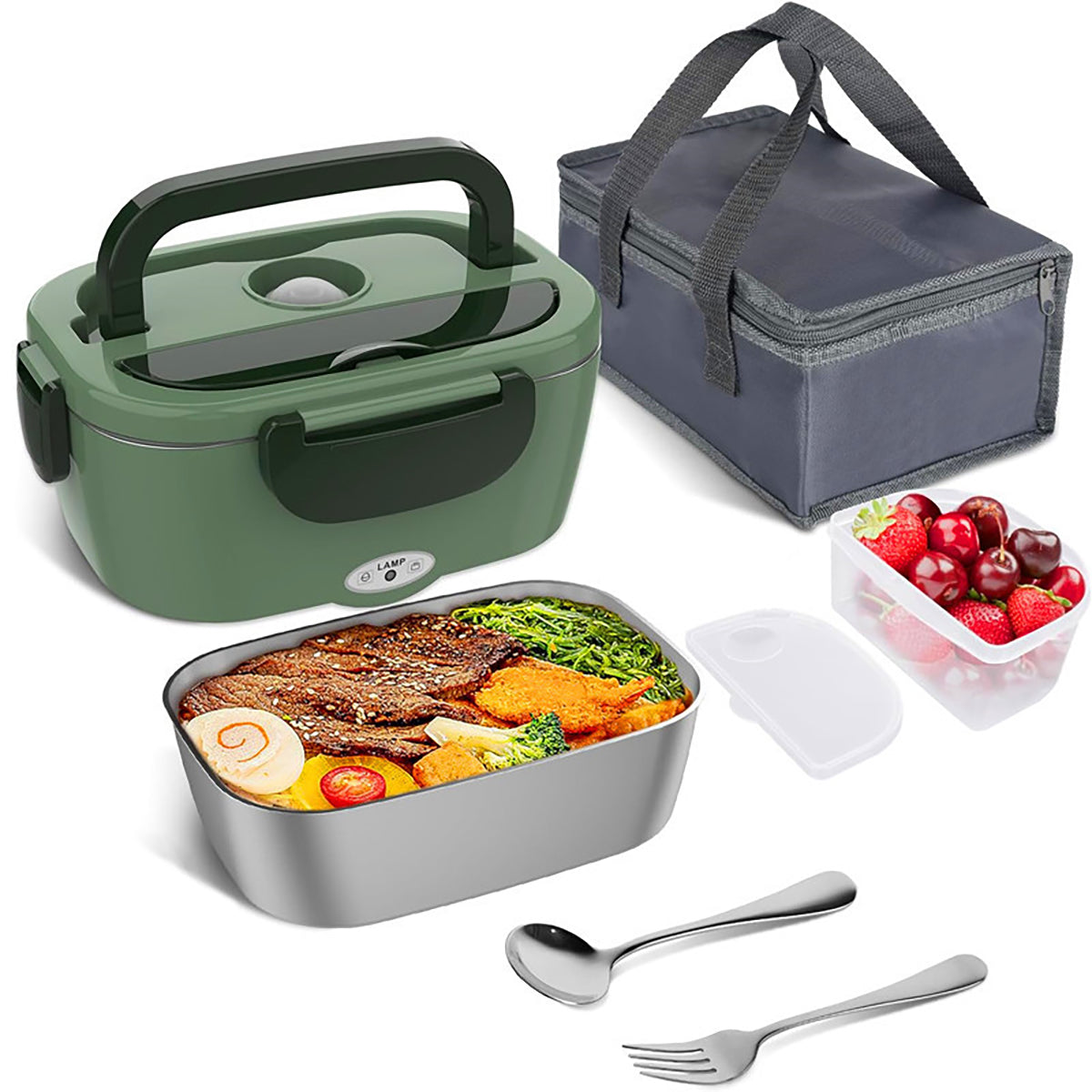 Compact Thermal Lunch Box with 2 Insulated Food Containers