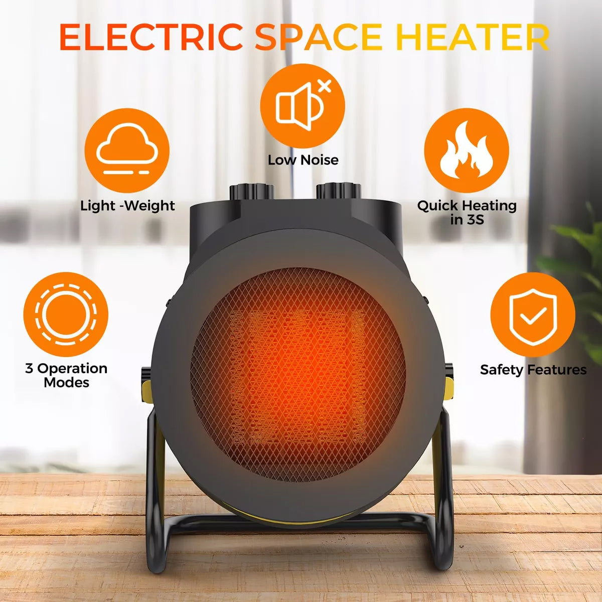 Compact Space Heater - Fast Warmth & Waterproof Outdoor Use