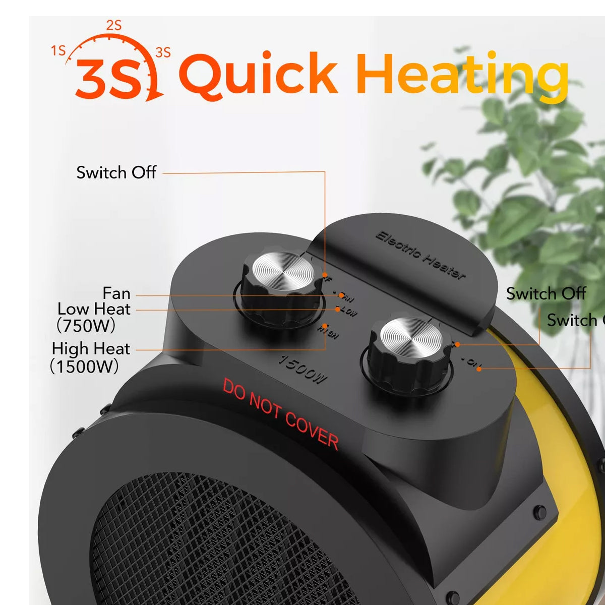 Compact Space Heater - Fast Warmth & Waterproof Outdoor Use